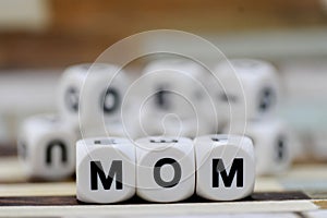 Mom, dice letters