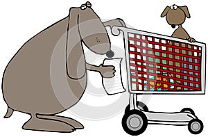 Mom Dog With A Shopping Cart