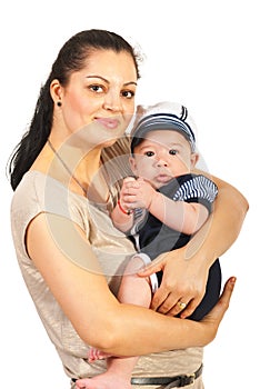 Mom holding baby mariner photo