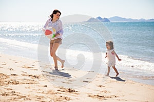 Mom playing with her daughter