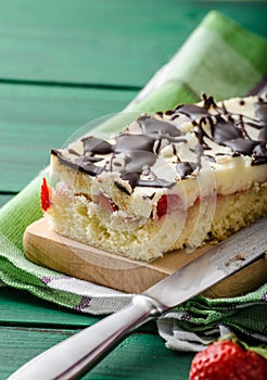 Mom's dessert with fresh strawberries