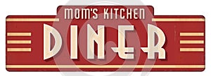 Mom`s Kitchen Sign Plaque Diner Decoration Cook