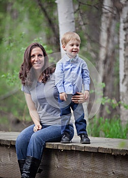 Mom with toddler boy