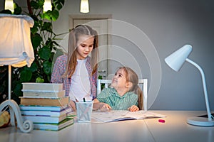 Mom wakes up daughter, girl was asleep on lessons.