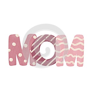 Mom word letter cute design