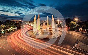 Moment of Democracy monument at Dusk, Bangkok City, Thailand