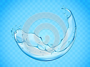 Moment of motion of splashing water or bubble dash