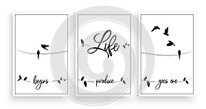 Life begins, produces, goes on, vector photo