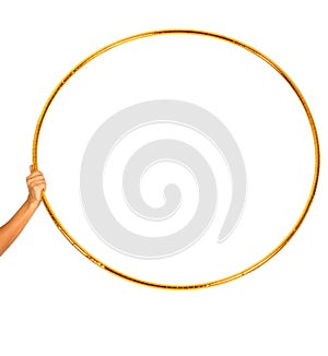 Moment of Rhythmic Gymnast hoop routine