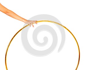 Moment of Rhythmic Gymnast hoop routine