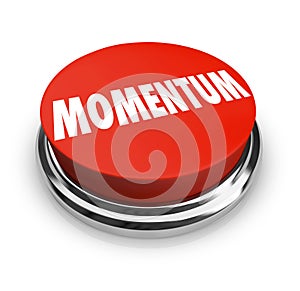 Momentum Word Red Button Moving Forward Progress Success