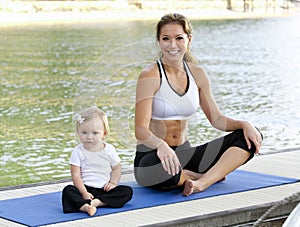 Mommy daughter yoga photo