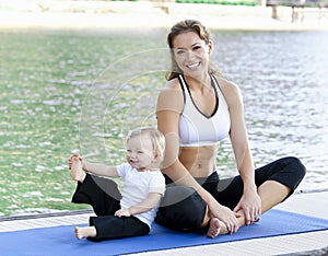Mommy daughter yoga photo