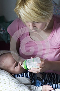 Mommy feeding baby