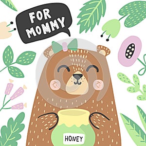 For mommy print with super cute baby bear photo