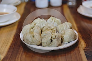 Momo is a type of South Asian dumpling; native to Tibet, Nepal, Bhutan, Sikkim state and Darjeeling district. at Lachen.