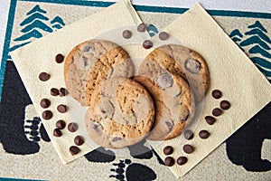 Moms heavenly chocolate chip cookies made with vanilla pudding