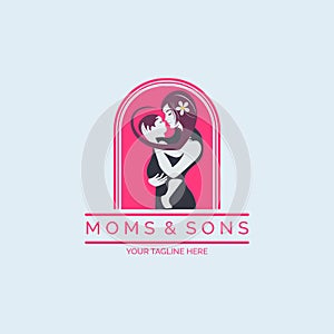Moms and Sons logo illustration template design for brand or company and other