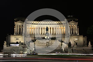 Momument to Victor Emanuelle II at night, Rome, It