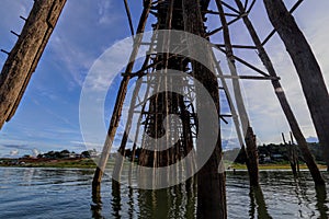 Mon Bridge is the longest wooden bridge in Thailand with a length of 850 meters and is