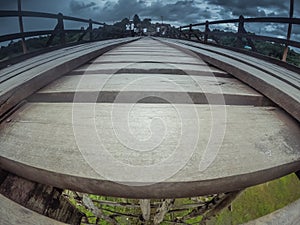 Mon bridgeUttama Nusorn Bridge in Sangkhlaburi district,Kanchanaburi province,Thailand.Thailandâ€™s longest wooden bridge and the