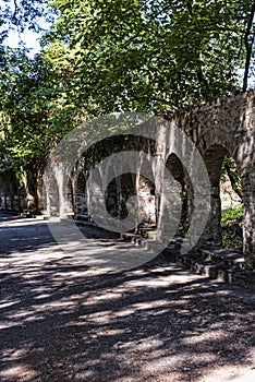 Arches in the Grounds of the Mon Repose Palace in Corfu Greece