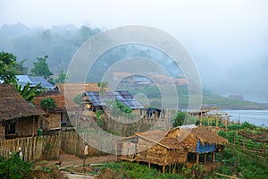 Mon village, bathing in fog. photo