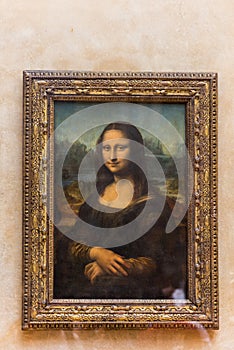 Mona Lisa by Leonardo Da Vince at the Louvre Museum, Paris, France