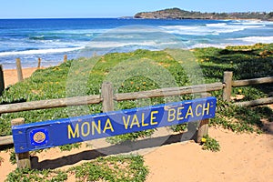 Mona Vale Beach signboard and coast photo