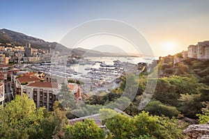 Monaco from above at sunrise