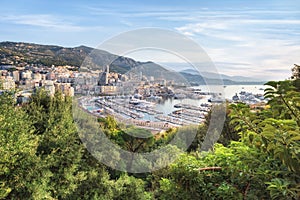 Monaco from above at sunrise on sunny summer day