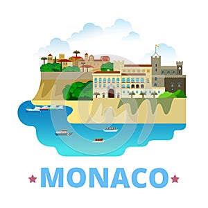 Monaco country design template Flat cartoon style photo