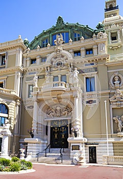 Monaco, entrance to the Opera house Monte Carlo.