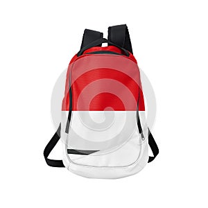 Monaco flag backpack isolated on white