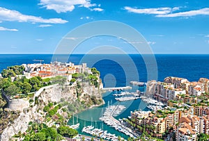 Monaco Fontvieille Monaco marina Mediterranean sea blue sky photo