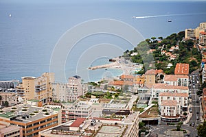 Monaco Montecarlo principality aerial view cityscape