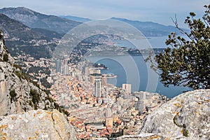 Monaco from the sky view mountains Monte carlo