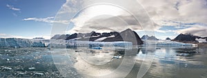 The Monacobreen - Monaco glacier in Liefdefjord, Svalbard, Norway photo