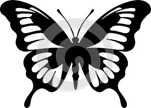 monarch butterfly Black Silhouette Generative Ai