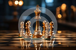 Monarch Move King chess piece denotes strategic business planning and leadership