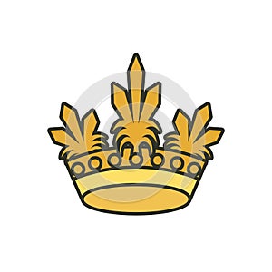 Monarchical crown of queen isolated icon