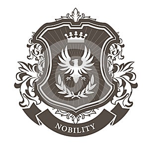 Monarchy coat of arms - heraldic royal emblem