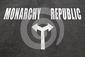 Monarchy vs republic choice concept