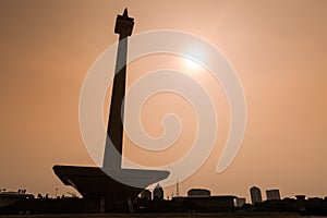 Monas sunset silhouette photo