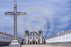 Monastary cloisters of Nossa Senhora do Cabo Church, Portugal photo