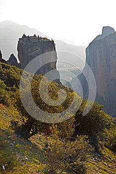 Monasteries of Meteora on top of rocks in Kalambaka, Greece