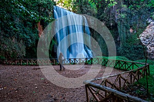 The Monasterio de Piedra park in Nuevalos, Spain, in a hundred-year-old forest full of magical waterfalls