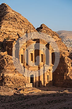 The Monastery or Ad Deir, one of seven wonder in the world, Petra ancient city in  Jordan, Arab