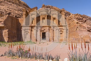 The Monastery, ancient tomb carved in the rock, Ed Deir Petra, Jordan, Asia