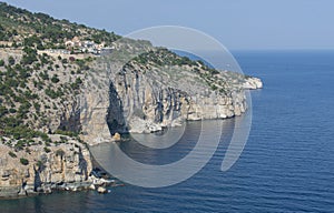 Monastery Archangelos on the cliff, island Thassos, Greece, Europe photo